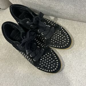 Ash studded stud high top black shoes
